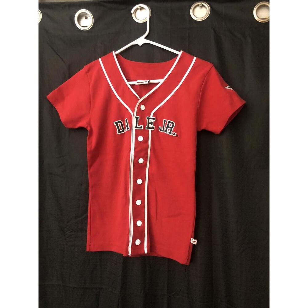 Dale Earnhardt Jr. Youth Size Large Red Button Up Jersey Shirt Chase Authentics